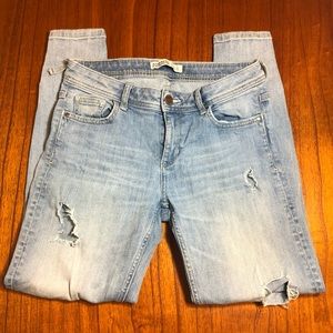 Zara basic distressed skinny jeans